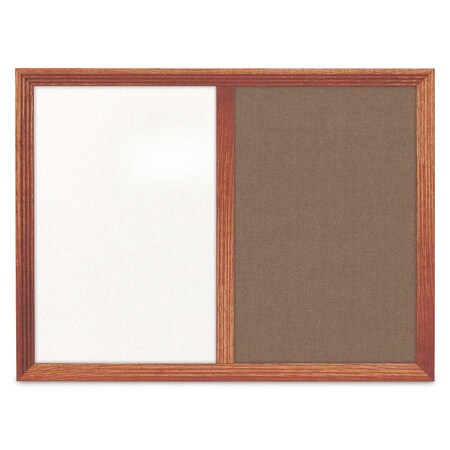United Visual Products Enclosed Corkboard, 1 Door, 18"x24", 4" Fra UV3421-WHITE-PEARL